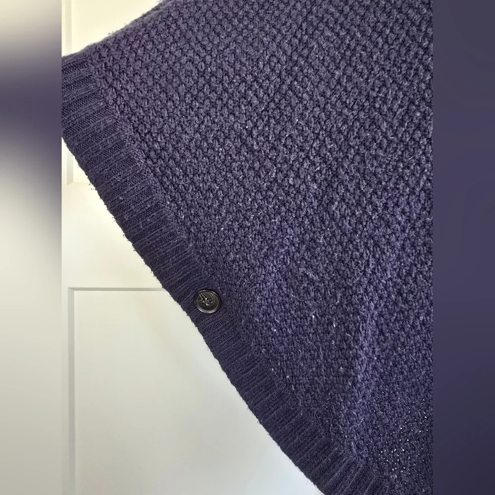 Women's Navy Cable Knit Sweater Cape